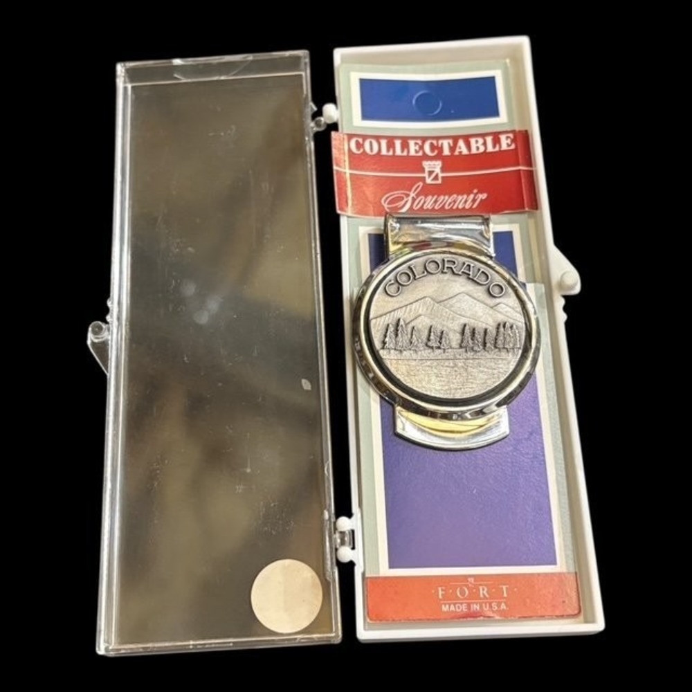 FORT Collectable Colorado Souvenir Money Clip Silver Tone Metal